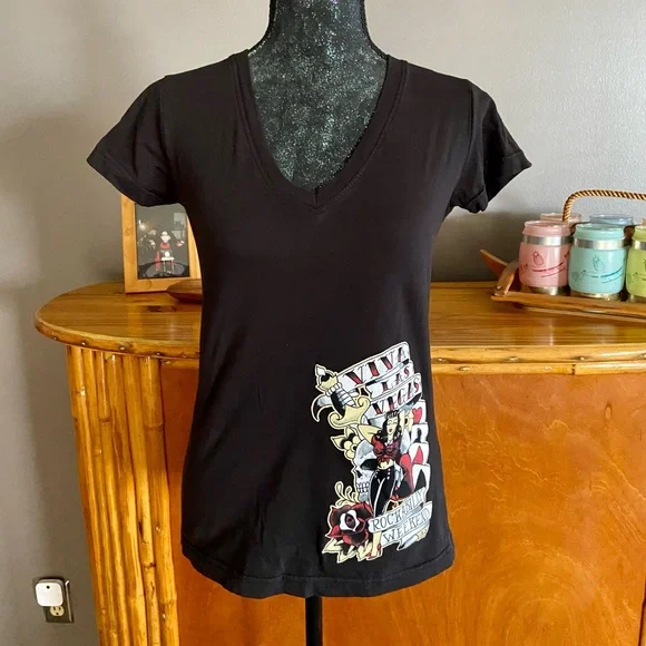 Viva Las Vegas Rockabilly Weekend Black Tee - Picture 2 of 8